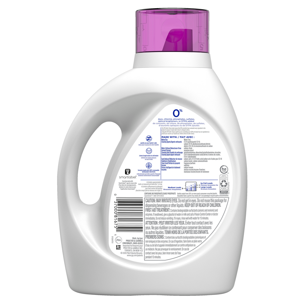 Tide Zero Liquid Laundry Detergent, Soft Lavender, 48Loads Canadian Tire