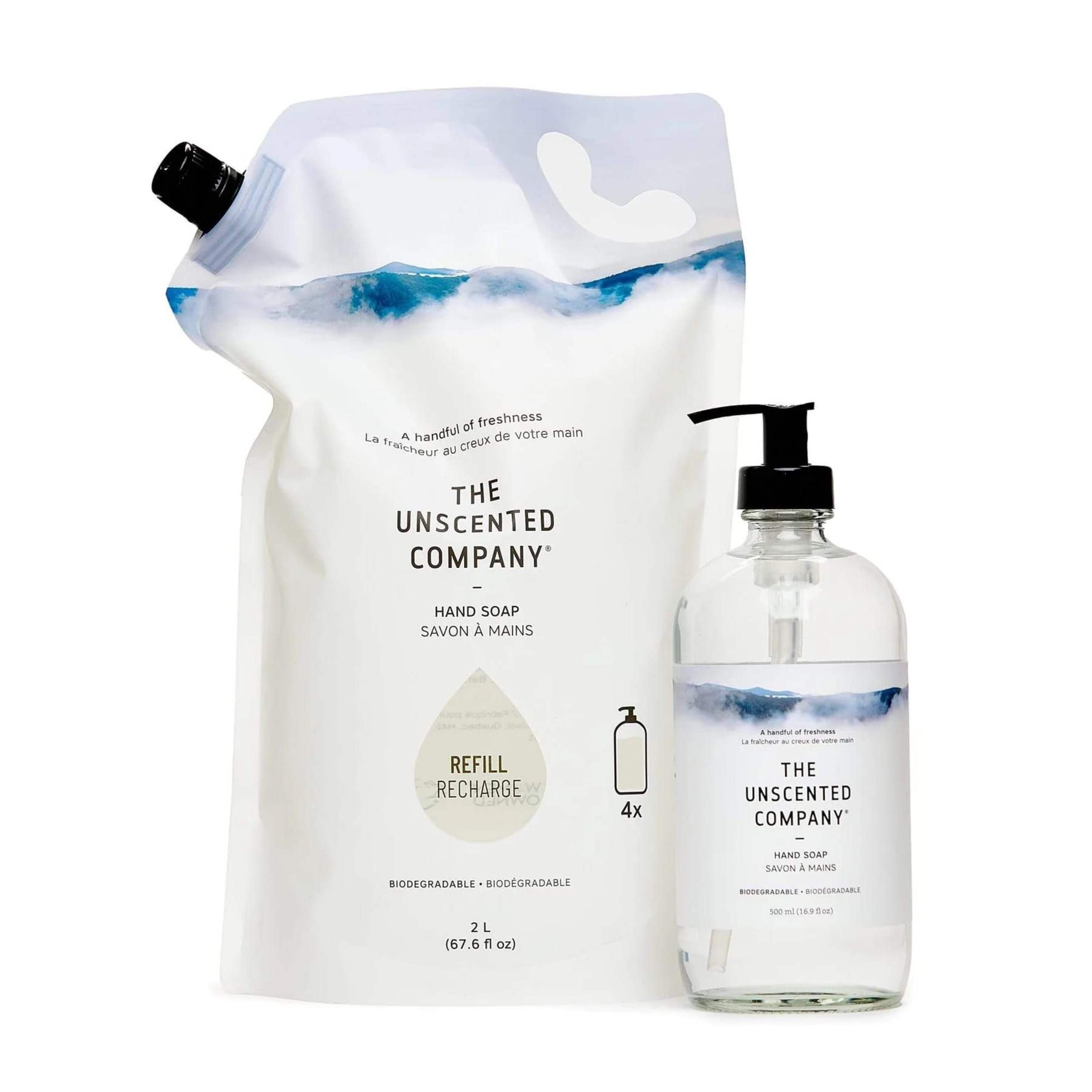 The Unscented Company Liquid Hand Soap Refill Bag, Unscented, 2-L Front_Flat
