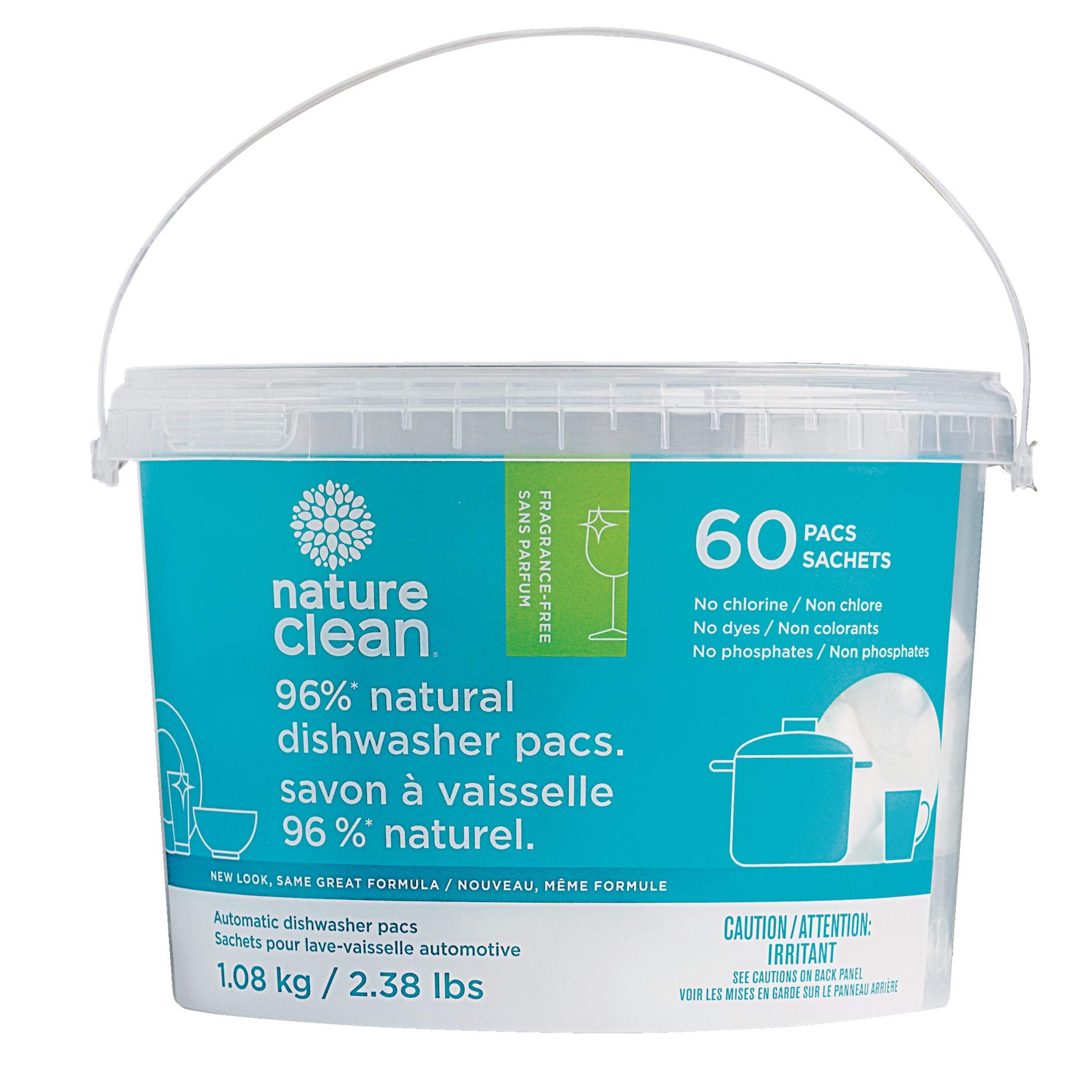 Détergent pour lave-vaisselle Nature Clean, 60 pq. Front_Flat