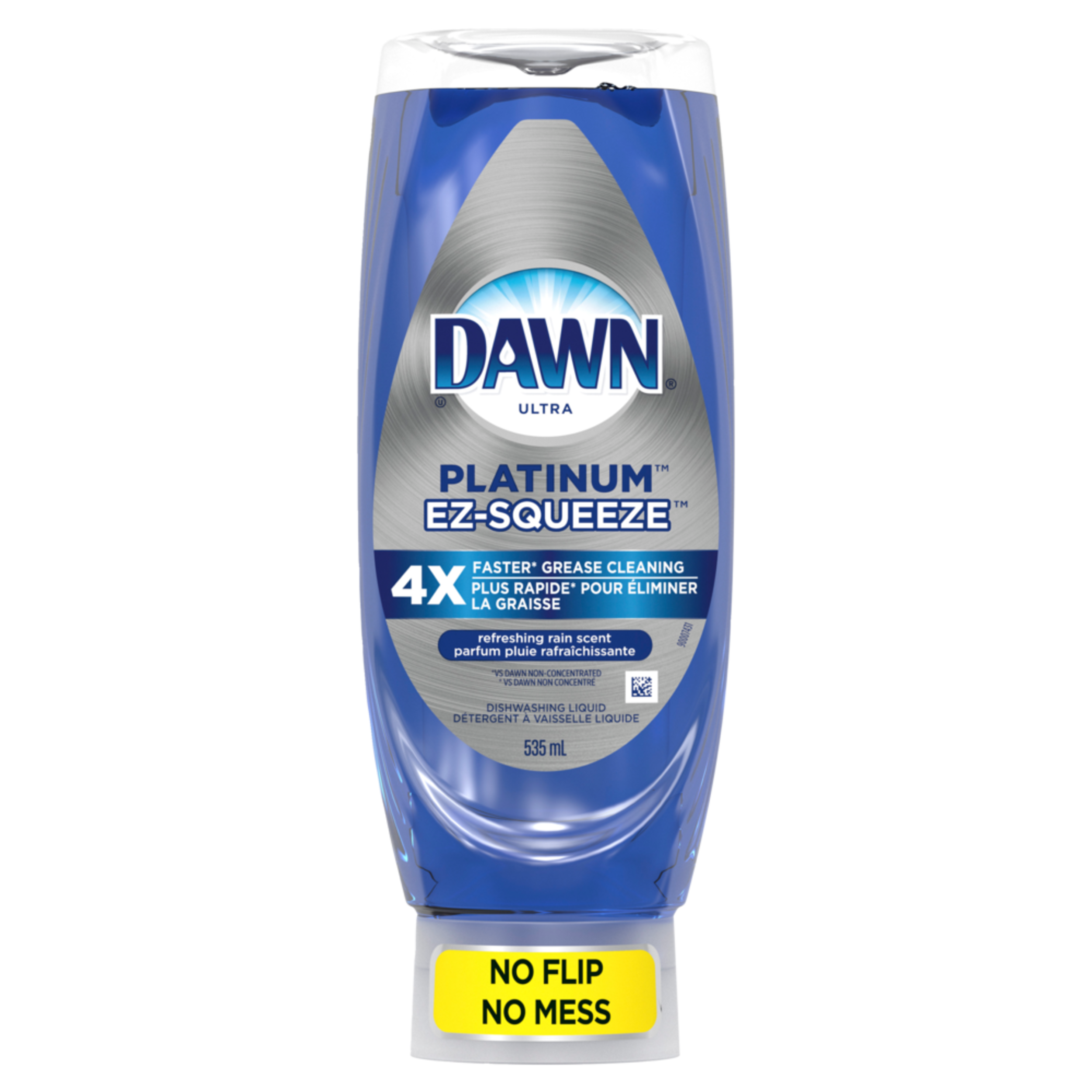 Dawn Ultra Platinum EZ-Squeeze Liquid Dish Soap, Rainshower Scent, 535-mL Front_Flat