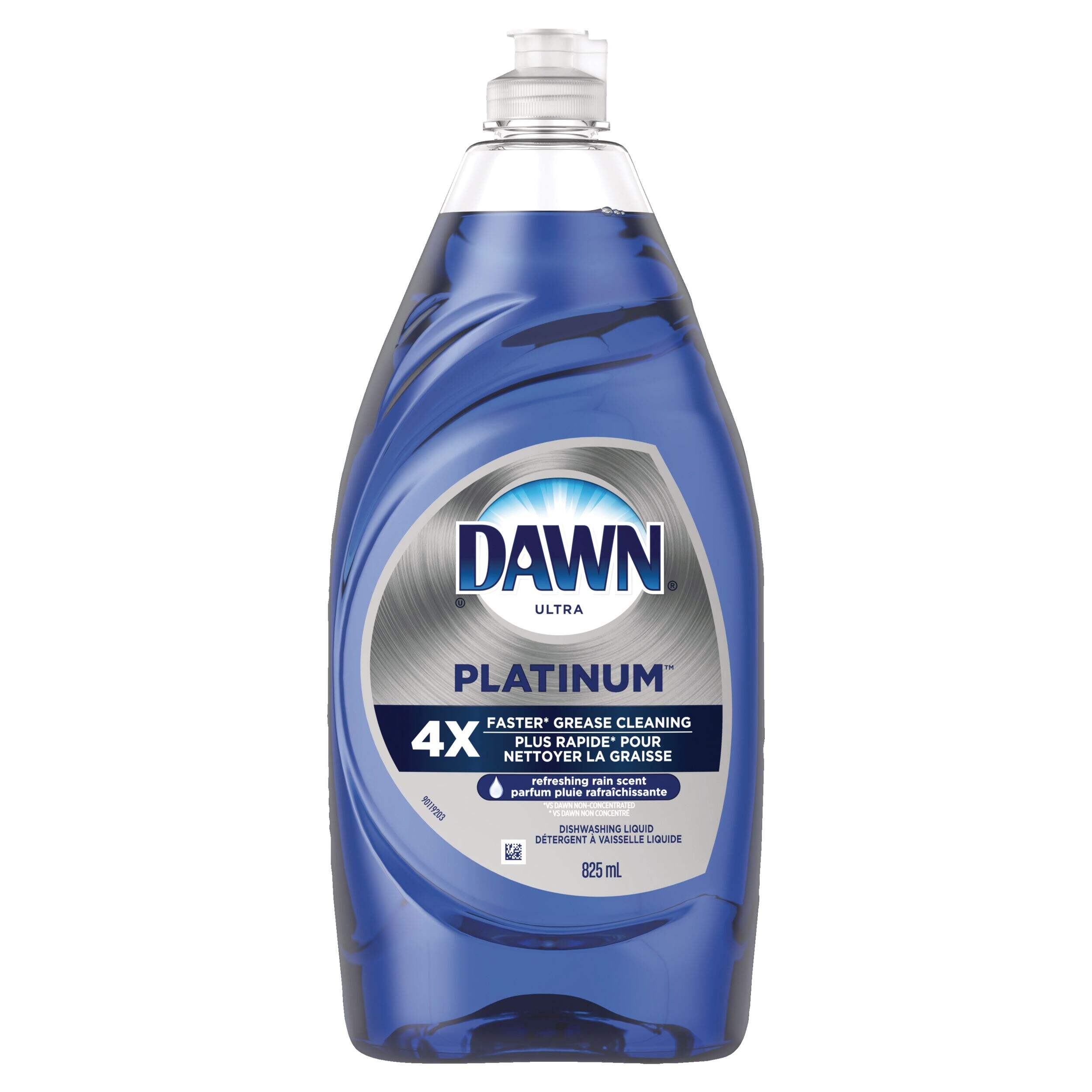 Dawn Ultra Platinum Liquid Dish Soap, Refreshing Rain Scent, 825-mL Front_Flat