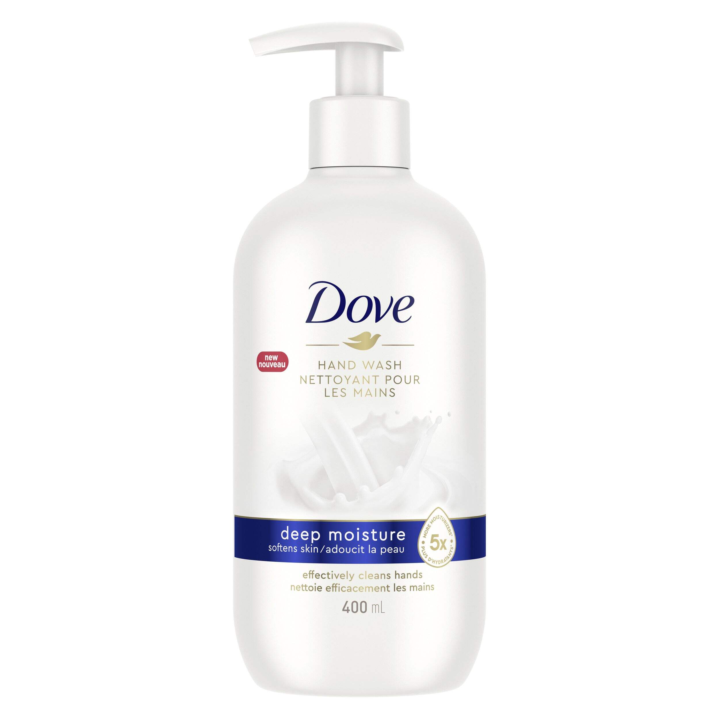 Dove Deep Moisture Hand Soap with Pump, Unscented, 400-mL Front_Flat