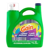 Détergent à lessive liquide Gain + Odor Defense, parfum Super Fresh Blast, 107 brassées, 4,55 L Front_Flat