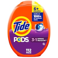 Tide PODS Liquid Laundry Detergent pacs, Spring Meadow Scent, 112 count Front_Flat