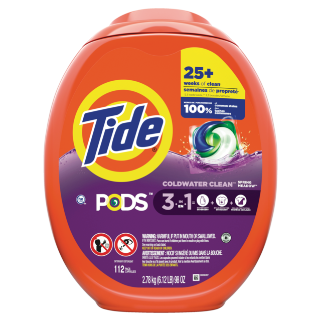 Tide 3 in 1 Coldwater Clean Laundry Detergent Pods, Spring Meadow Scent ...