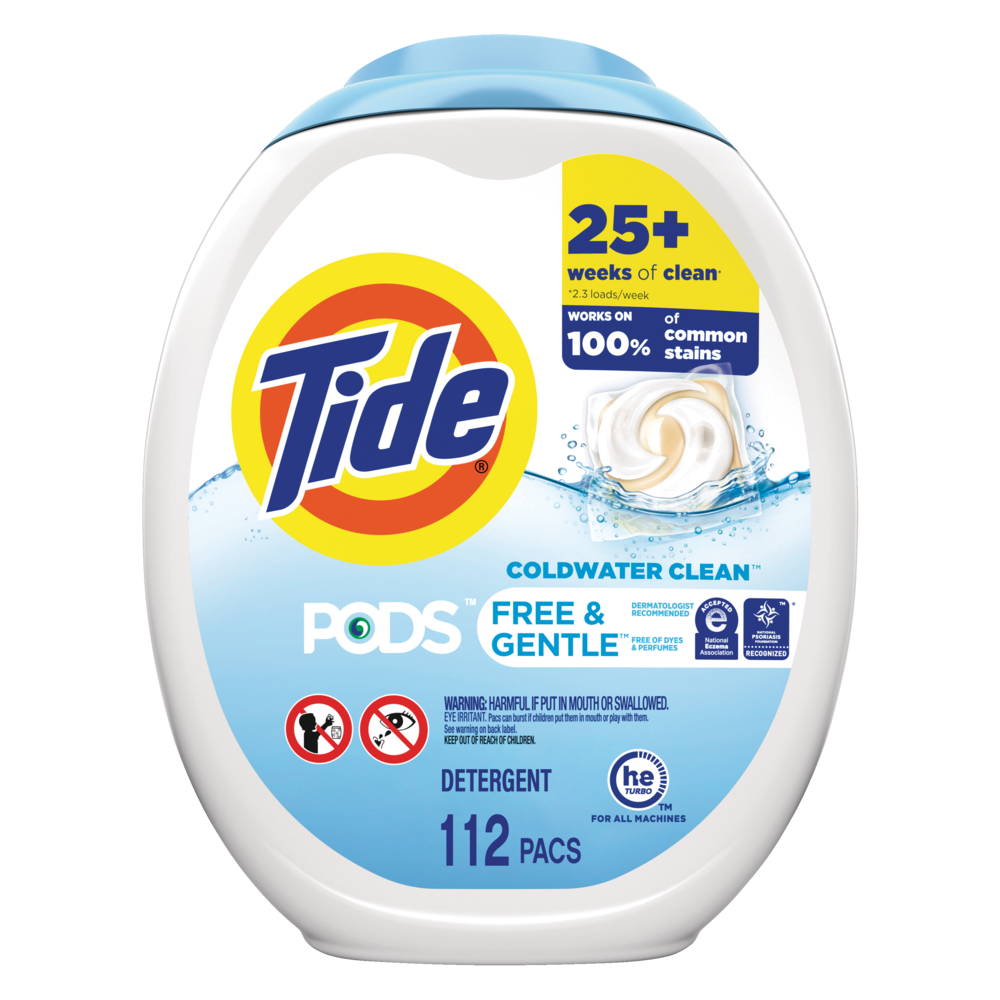 Laundry　Gentle　Canadian　Tide　Soap　PODS　and　ct　Free　Detergent　112　Pacs,　Tire