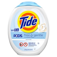 Tide PODS Free and Gentle Laundry Detergent Soap Pacs, 112 ct Front_Flat