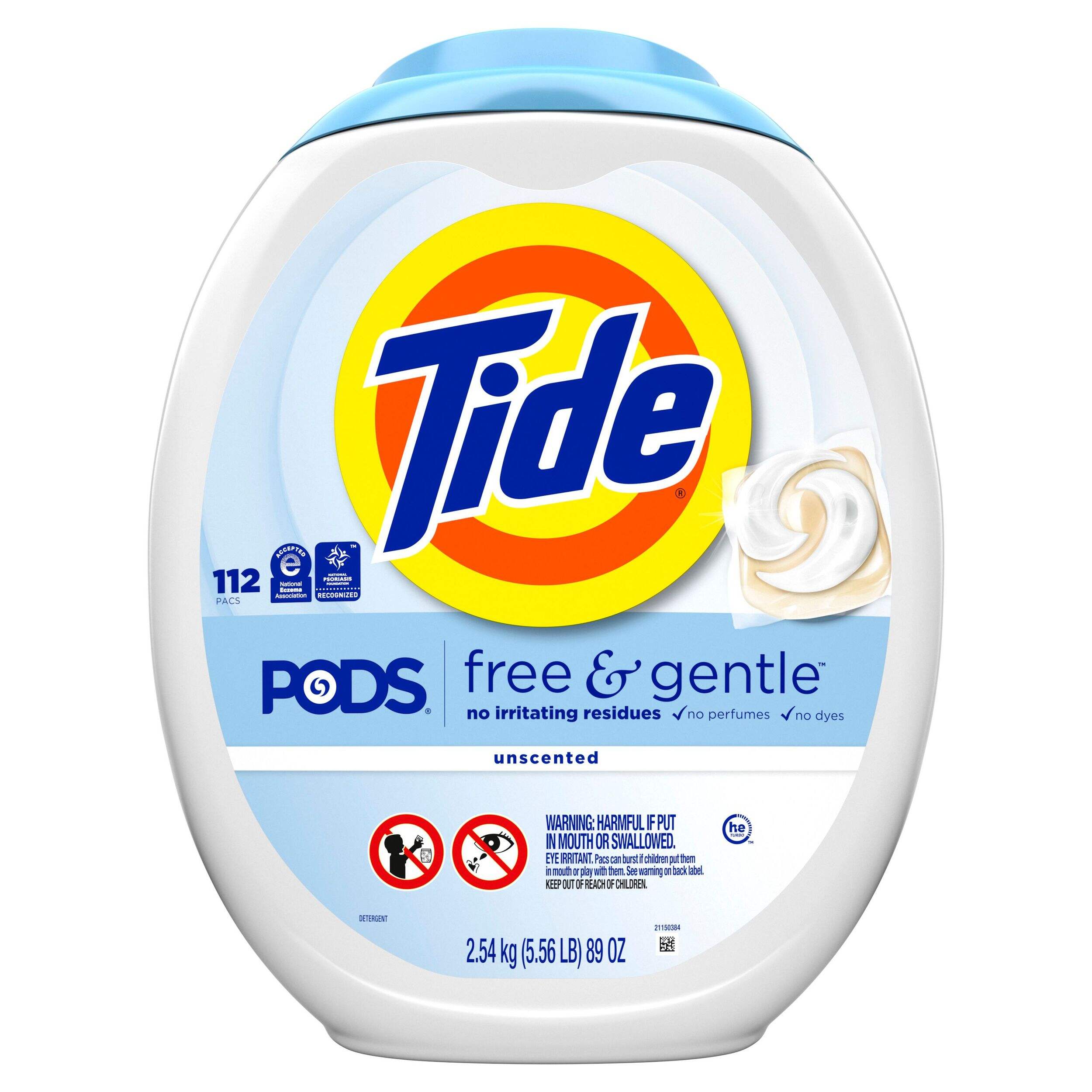 Tide PODS Free and Gentle Laundry Detergent Soap Pacs, 112 ct Front_Flat