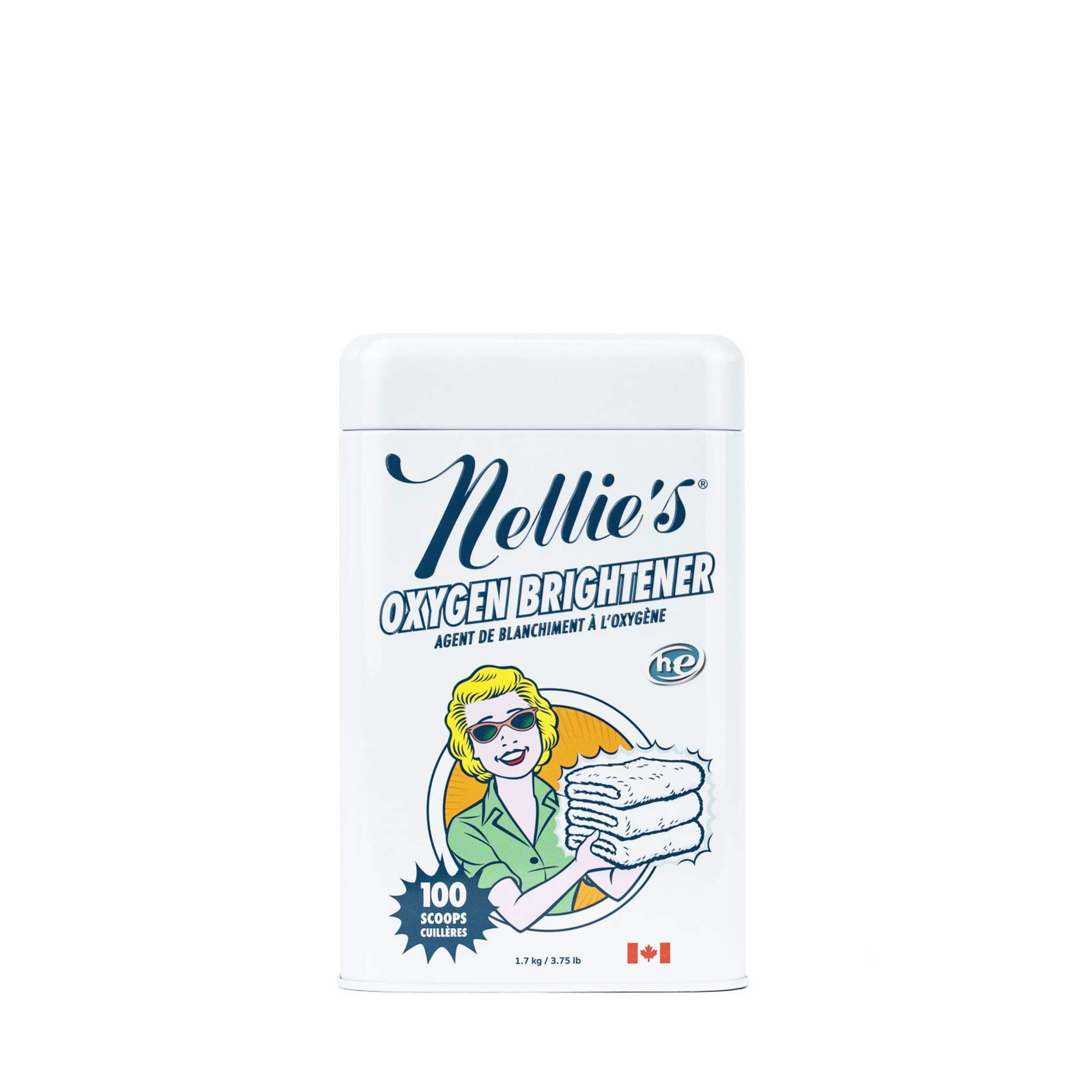 Nellie's All-Natural Oxygen Laundry Brightener Powder, 100-Load, 1.7-kg Front_Flat