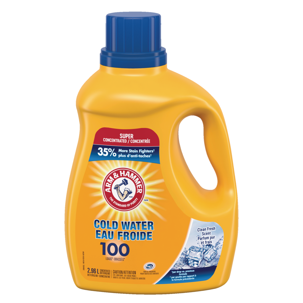 Arm & Hammer Cold Water Liquid Laundry Detergent, Clean Fresh, 100Load