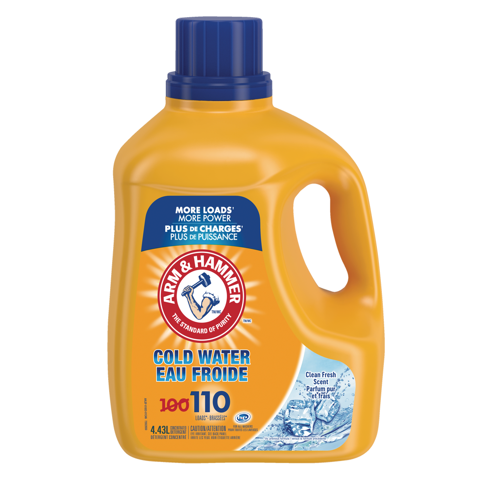 Arm & Hammer Cold Water Liquid Laundry Detergent, Fresh Scent, 110Load