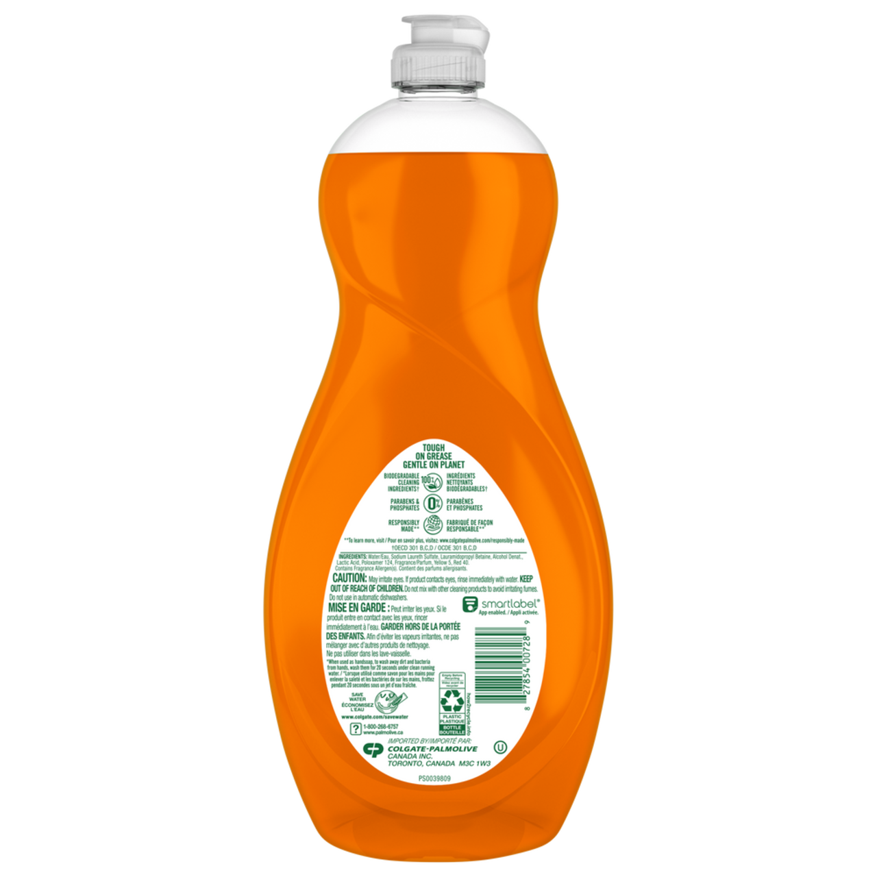 Palmolive Ultra Liquid Dish Soap Detergent, Orange Citrus Scent, 961-mL