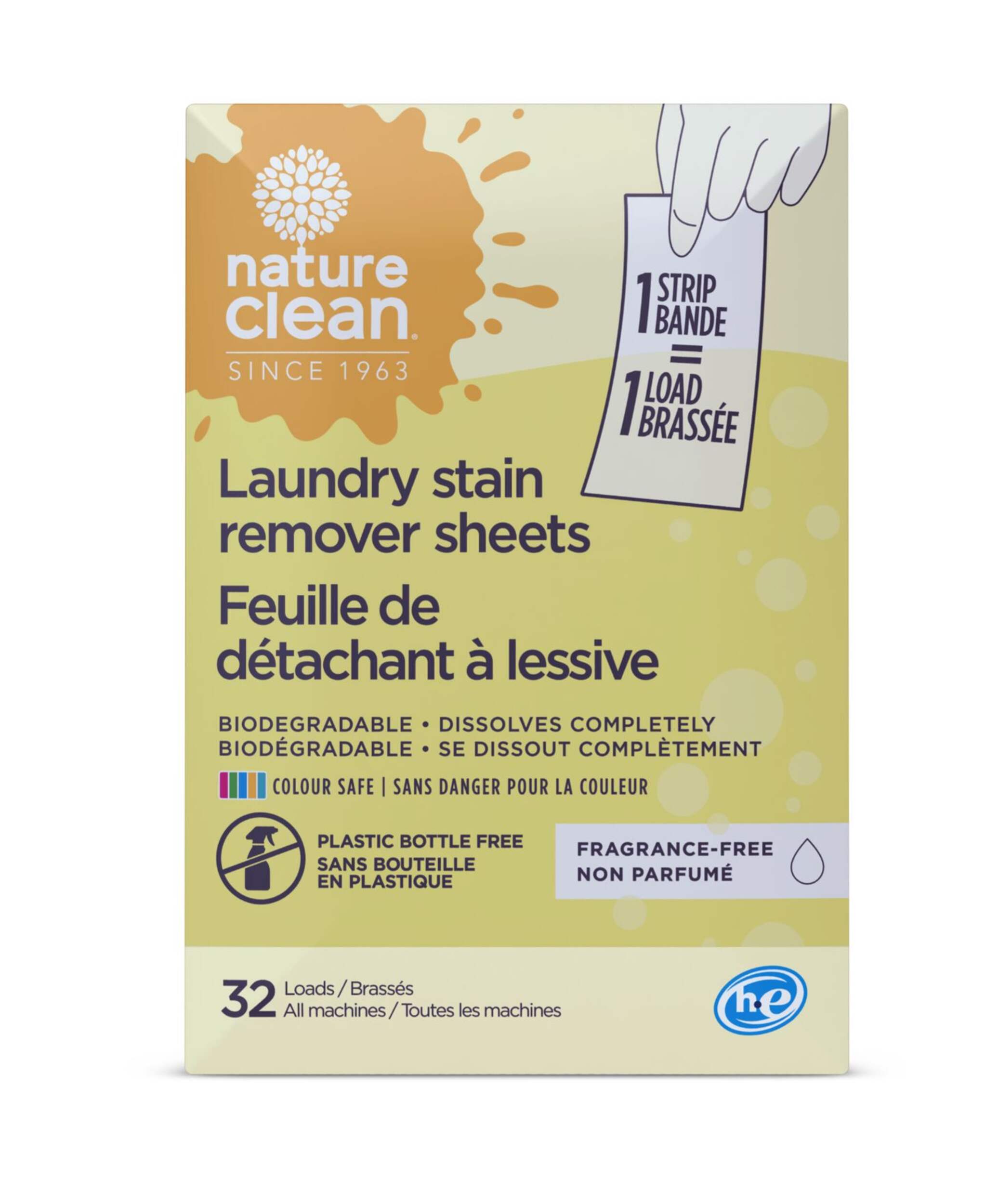 Nature Clean Biodegradable Laundry Stain Remover Sheets, 32-pk Front_Flat