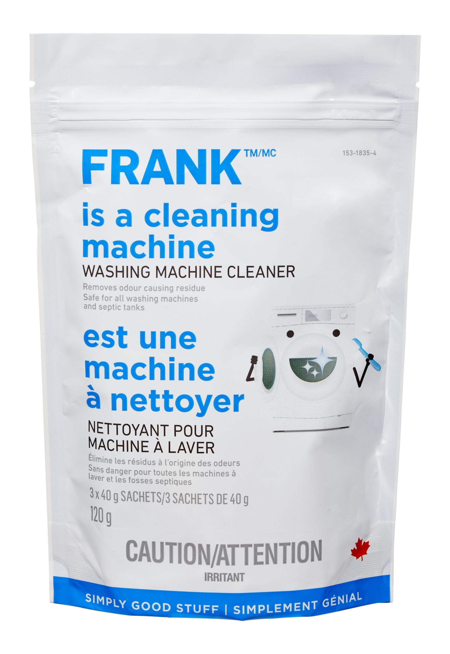 FRANK Washing Machine Cleaner, Lemon, 120-g Back_Flat