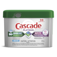 Détergent pour lave-vaisselle en capsules, Cascade Platinum, frais, paq. 39 Front_Flat