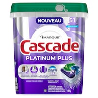 Détergent pour lave-vaisselle en capsules, Cascade Platinum Plus ActionPacs, frais, paq. 51 Front_Flat