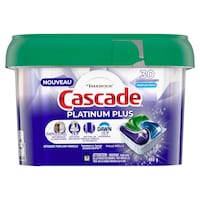 Détergent pour lave-vaisselle en capsules, Cascade Platinum Plus ActionPacs, frais, paq. 30 Front_Flat