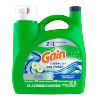 Détergent à lessive liquide Gain + Aroma Boost pour l'eau froide, parfum de brise bienfaisante, 107 brassées, 4,55 L