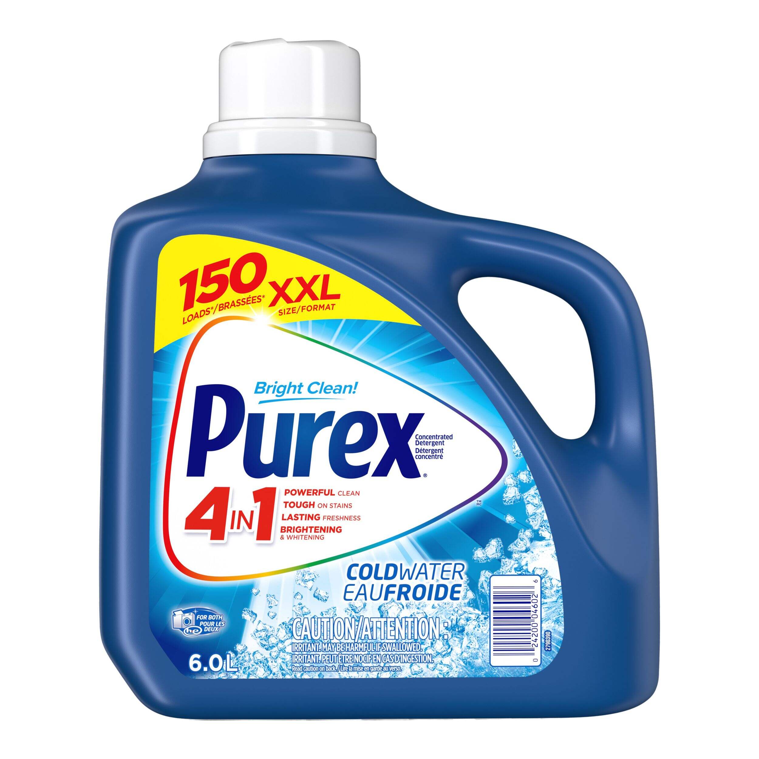 Détergent à lessive liquide Purex Cold Water, parfum d'ondée fraîche, 150 brassées, 6,0 L Front_Flat