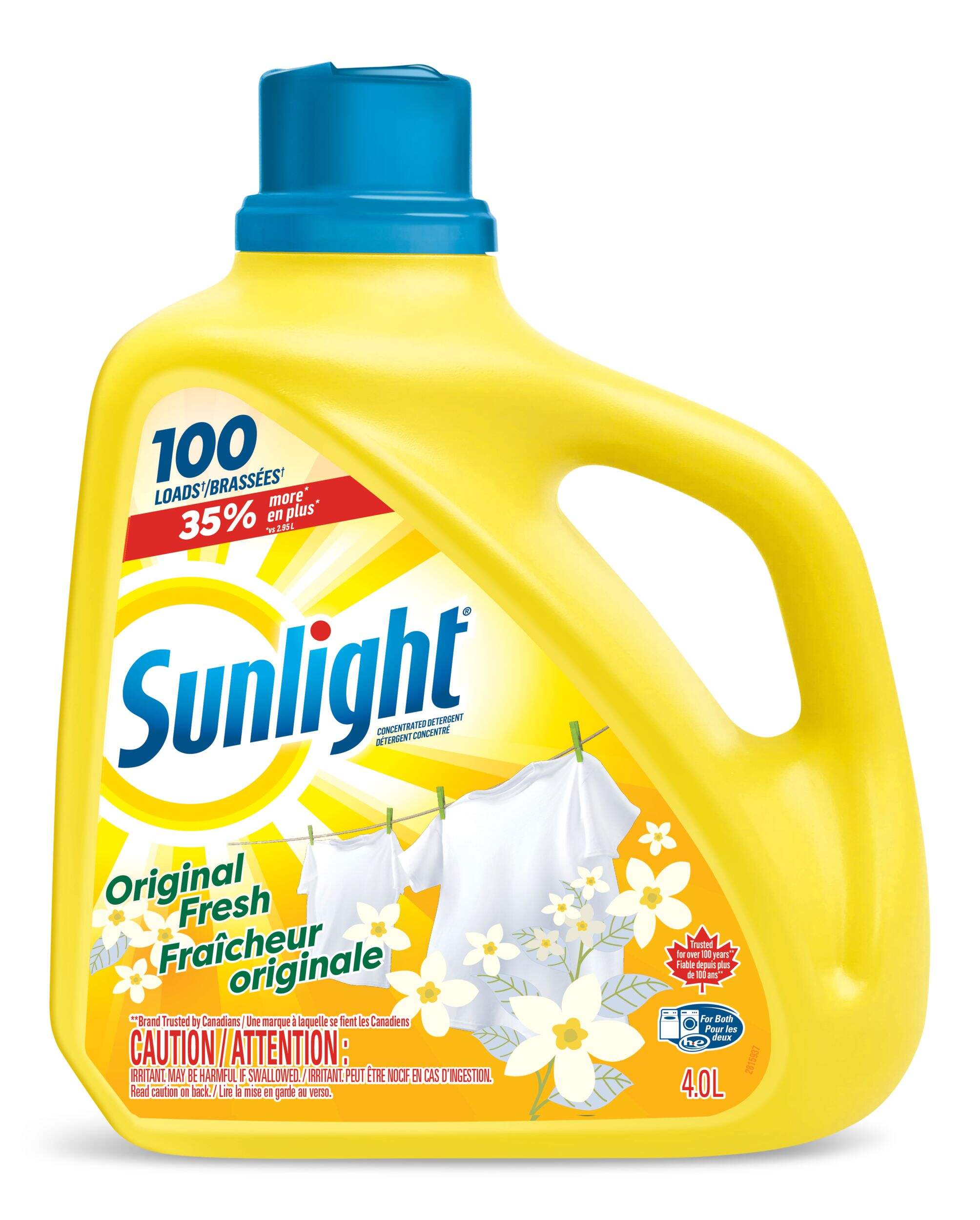 Sunlight Liquid Laundry Detergent, Original Scent, 100-Load, 4-L Front_Flat