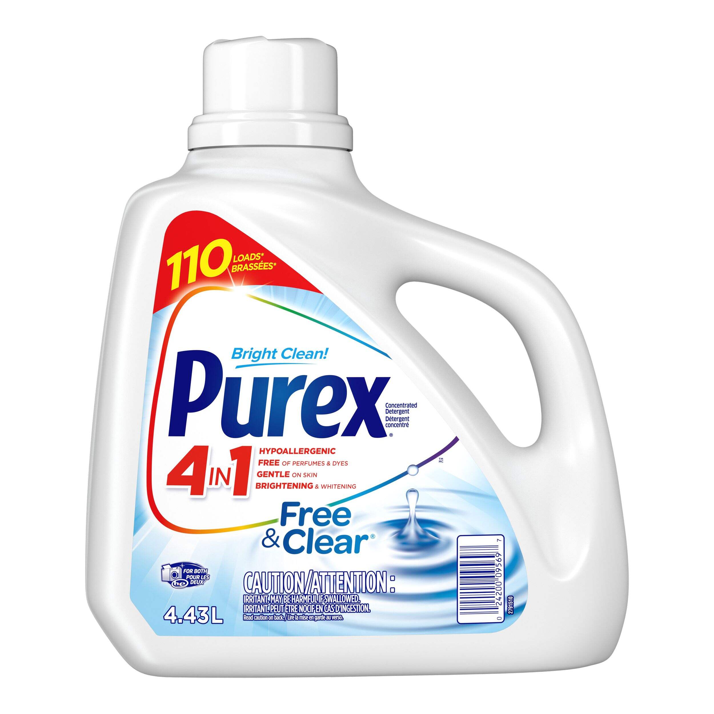 Purex Free & Clear Liquid Laundry Detergent, HE Compatible, Unscented ...