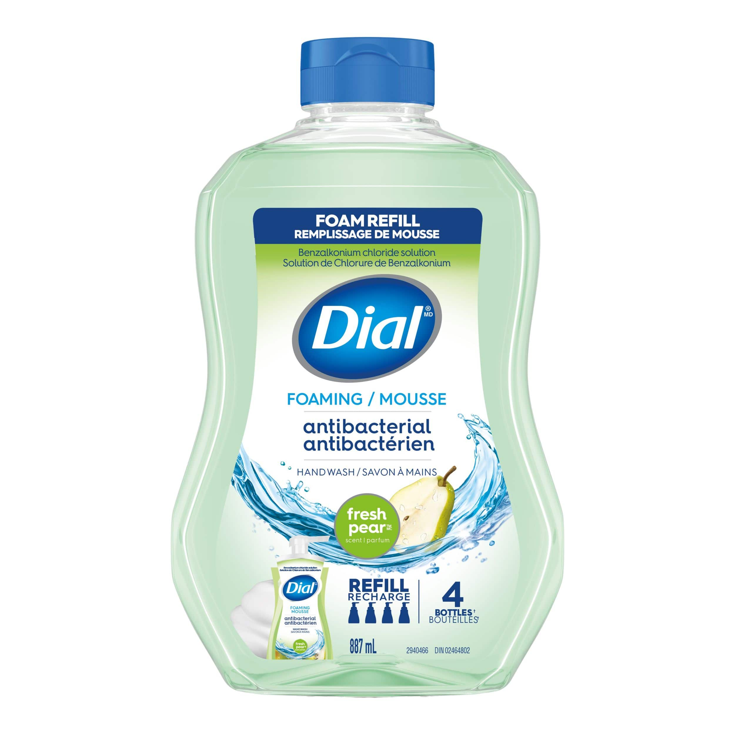 Dial Antibacterial Foaming Hand Soap Refill Fresh Pear Scent 887