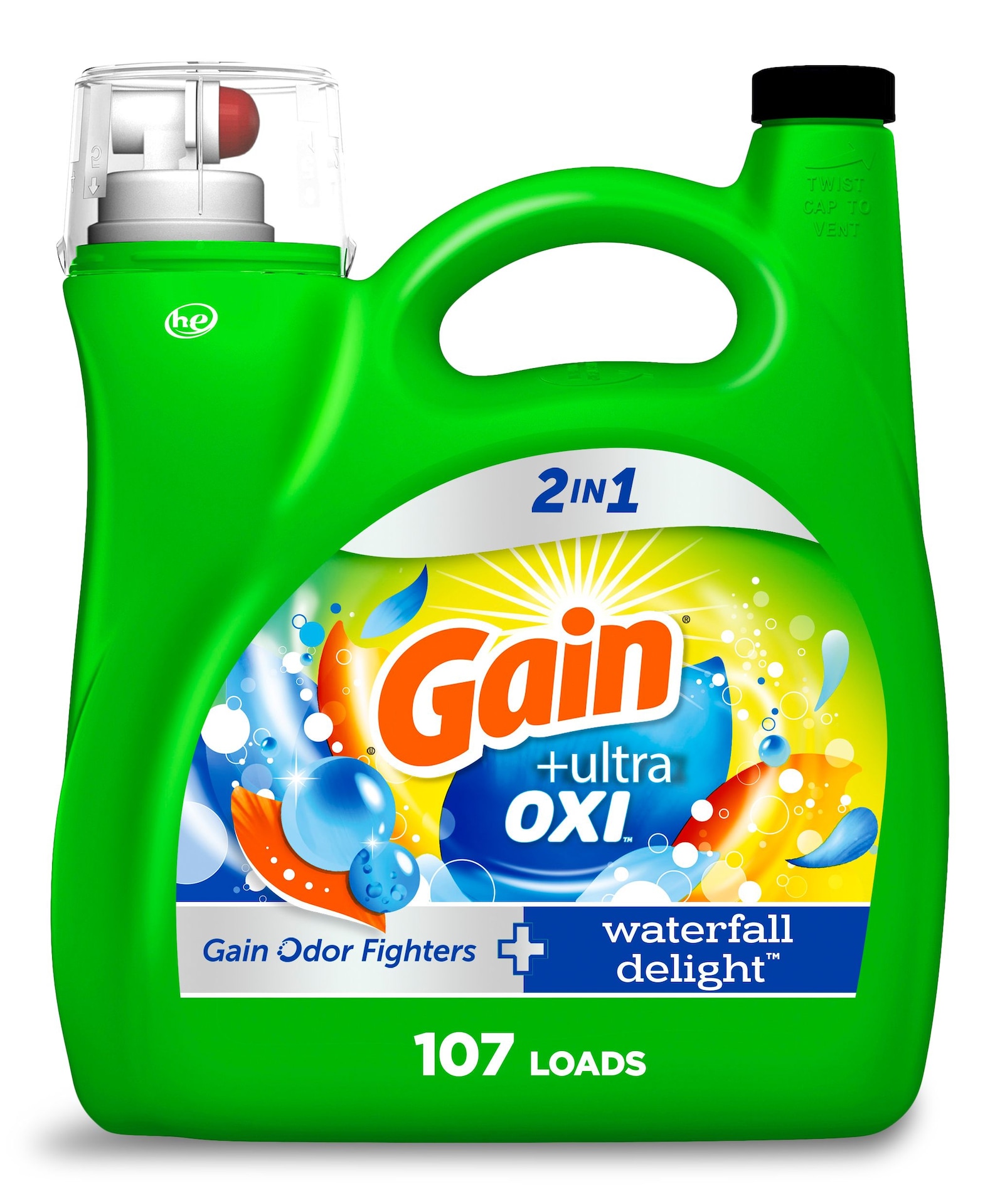 Gain Ultra Oxi Liquid Laundry Detergent, 2in1 HE Compatible Laundry