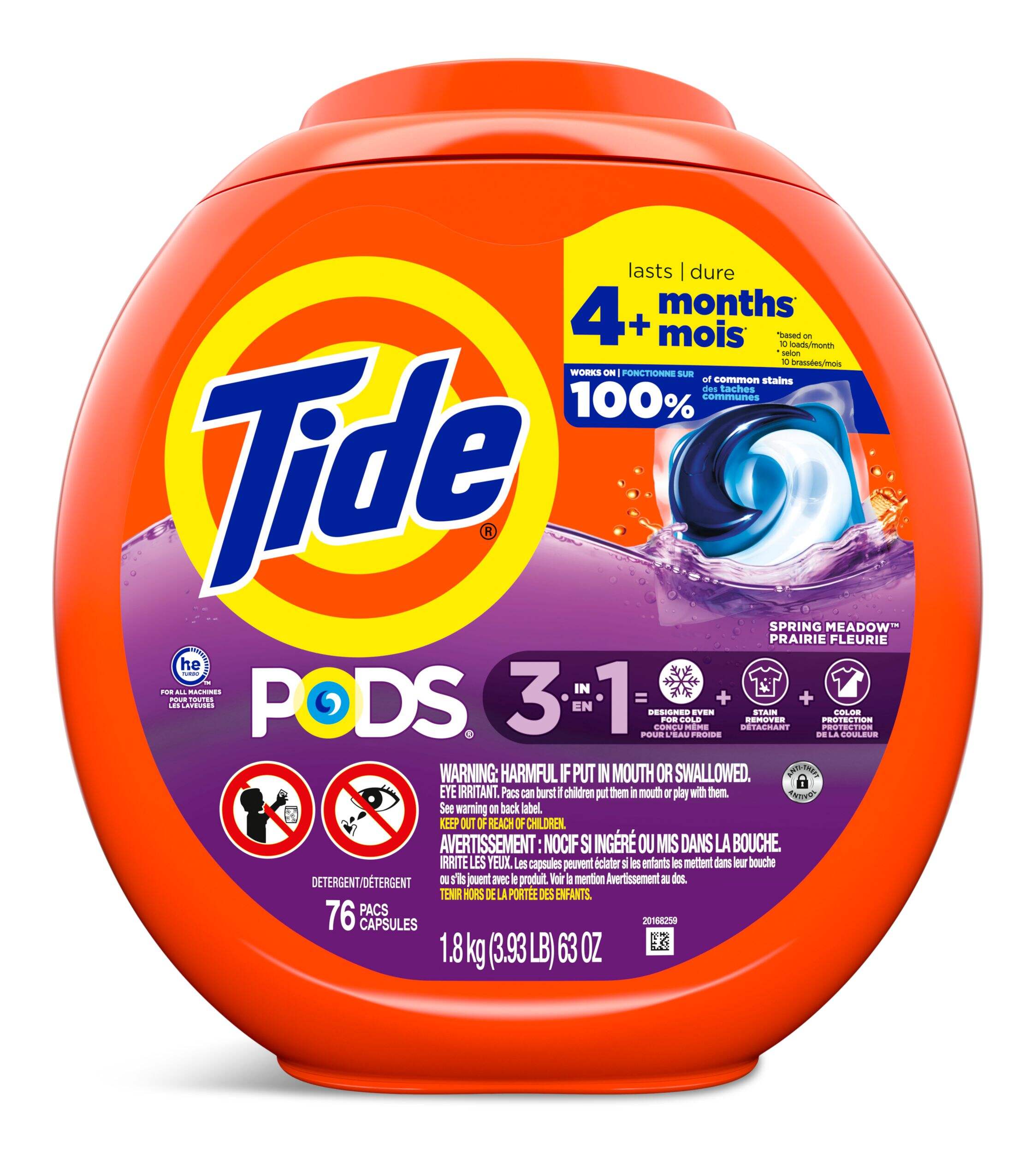 Tide PODS Liquid Laundry Detergent Soap Pacs, Powerful 3-in-1 Clean, HE ...