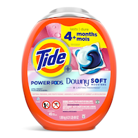 Tide Power PODS 2-in-1 Liquid Laundry Detergent Soap Pacs with Downy Soft Boosters, 45-pk Front_Flat
