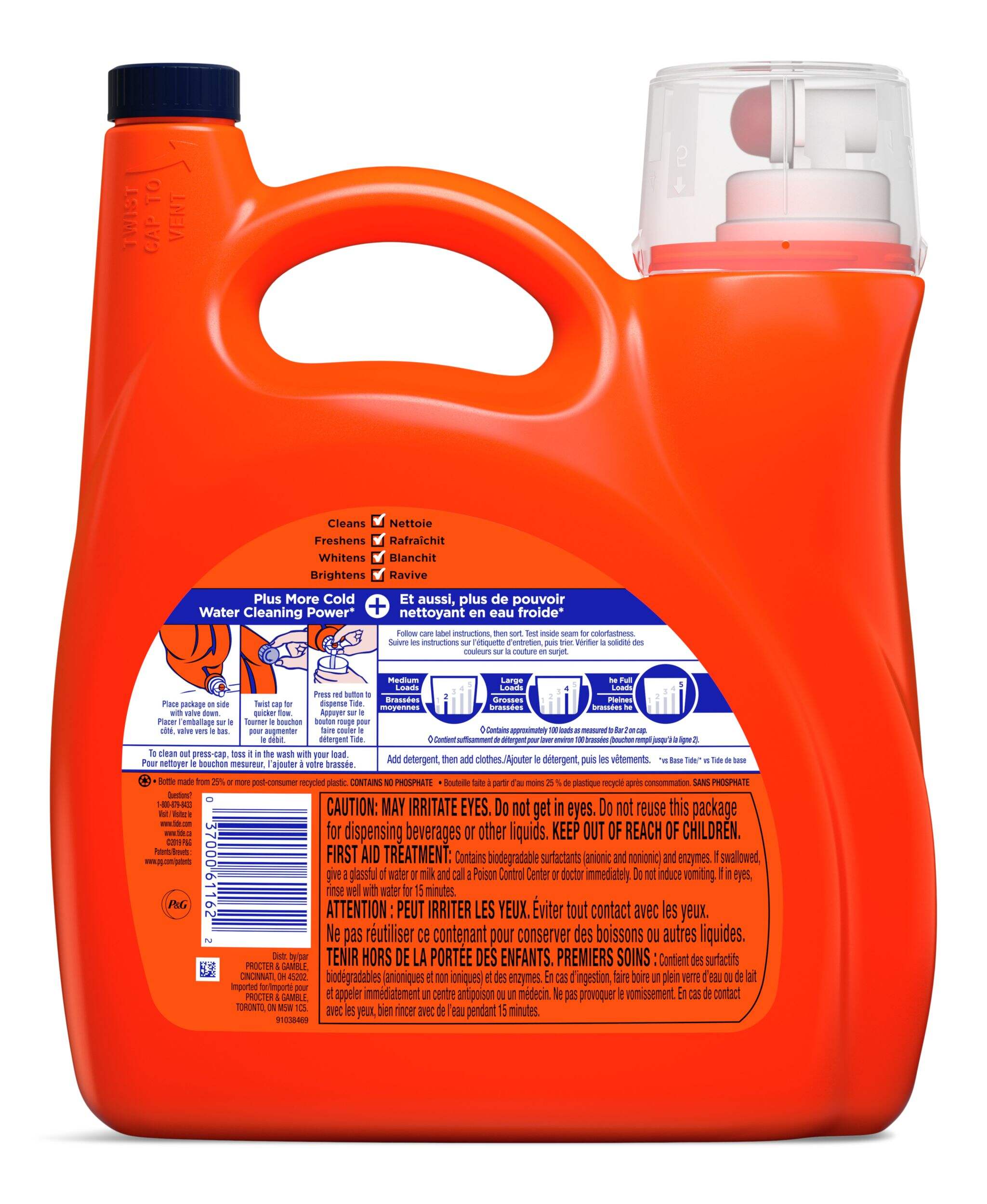 Tide Coldwater Clean Fresh HE Turbo Clean Liquid Laundry Detergent ...