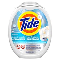 Tide Power PODS Hygienic Clean Heavy Duty 10x Liquid Laundry Detergent Soap Pacs, Hypoallergenic, Unscented, 63-pk Front_Flat
