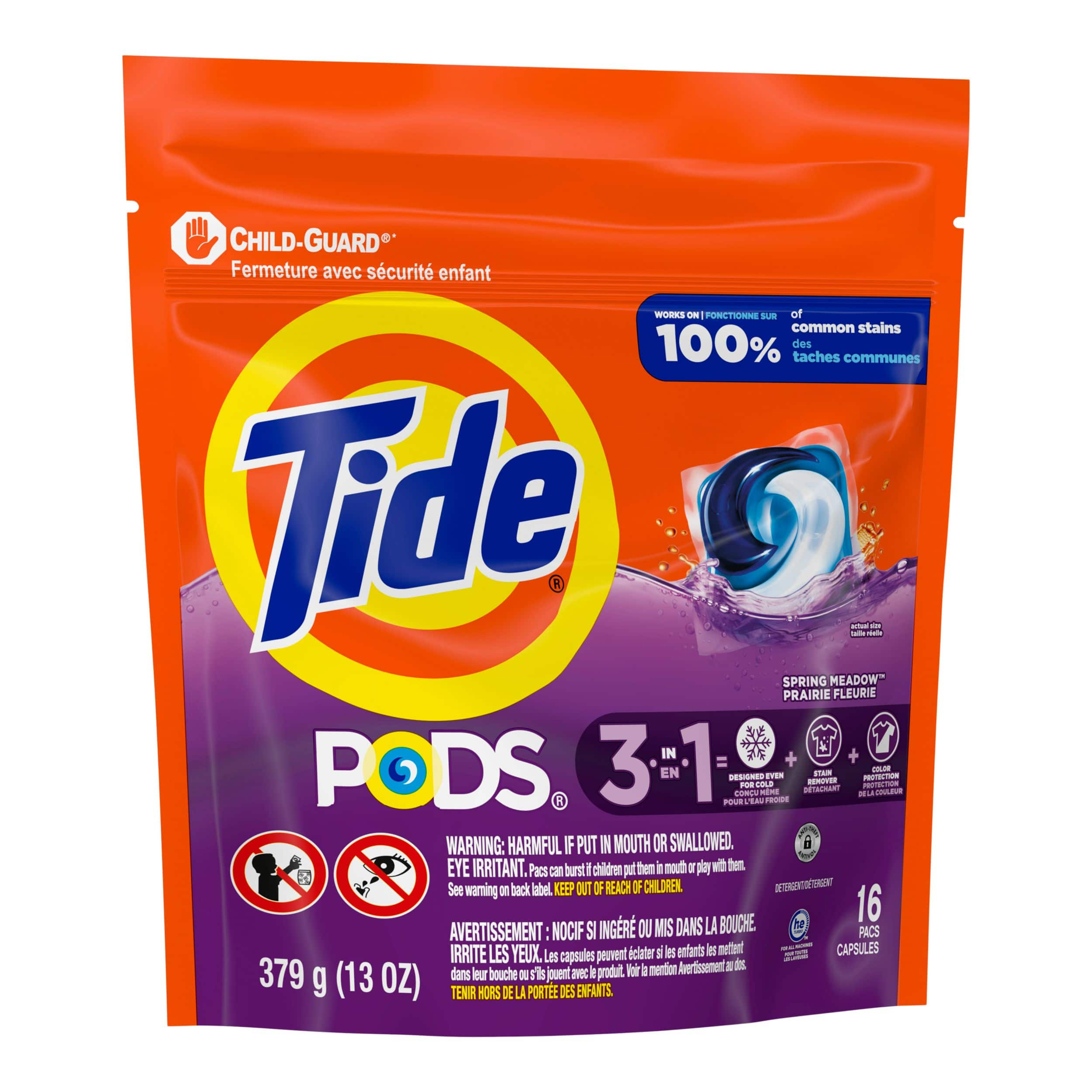 Tide PODS 3-in-1 Liquid Laundry Detergent Soap Pacs, HE Compatible ...