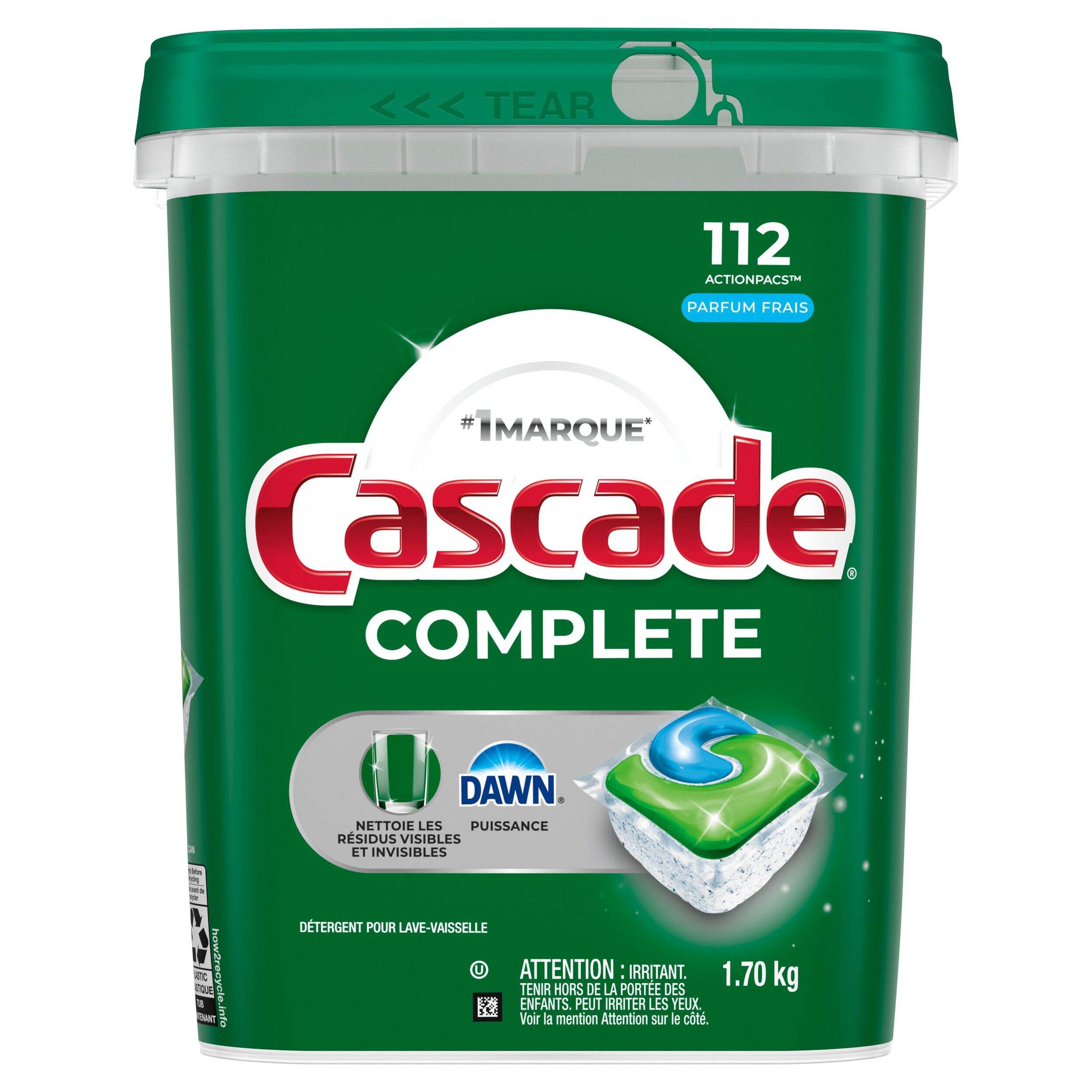 Cascade ActionPacs Complete Fresh Dishwasher Pods, 112-ct Front_Flat