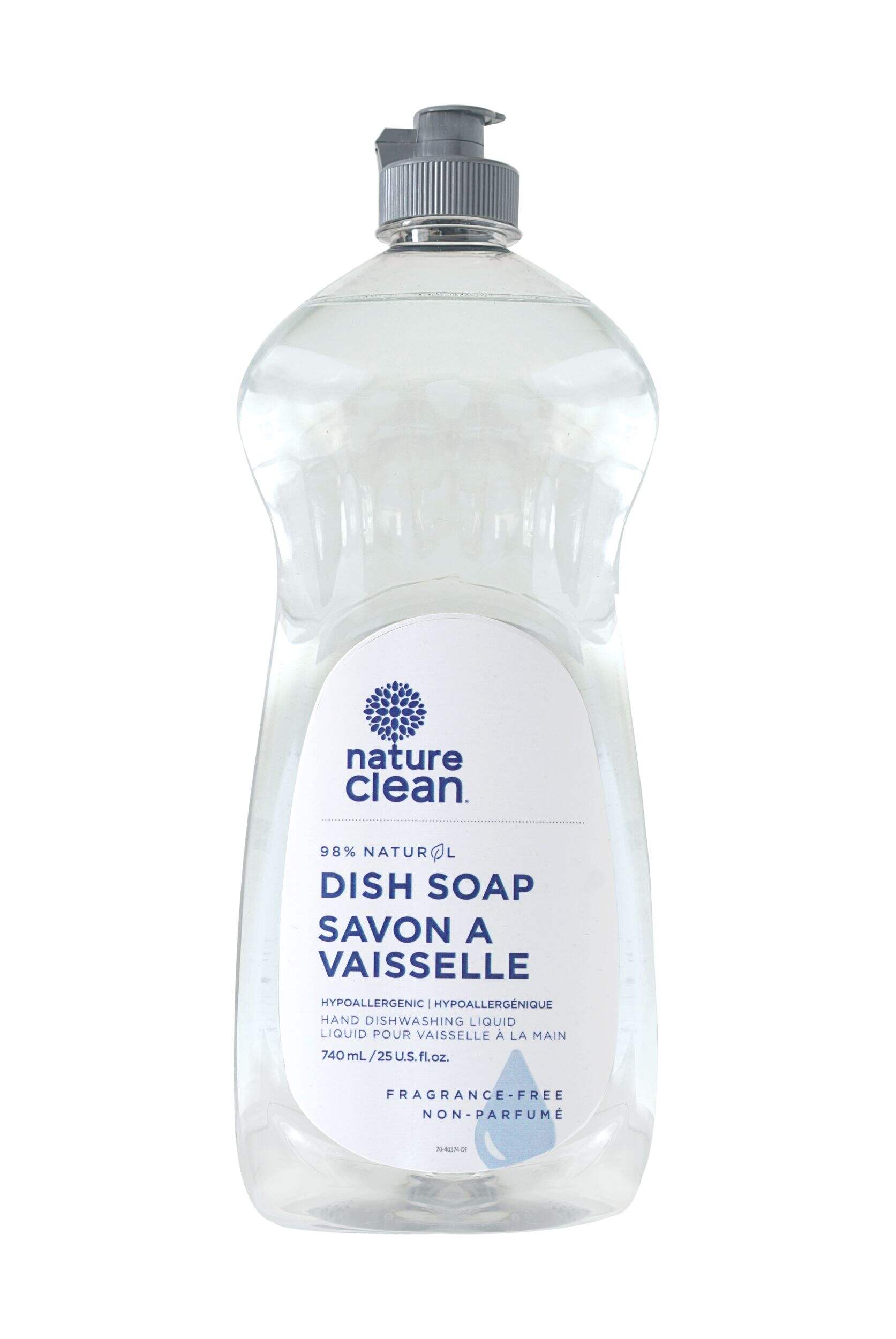 Nature Clean Liquid Dish Soap, Fragrance Free, 740-mL Front_Flat
