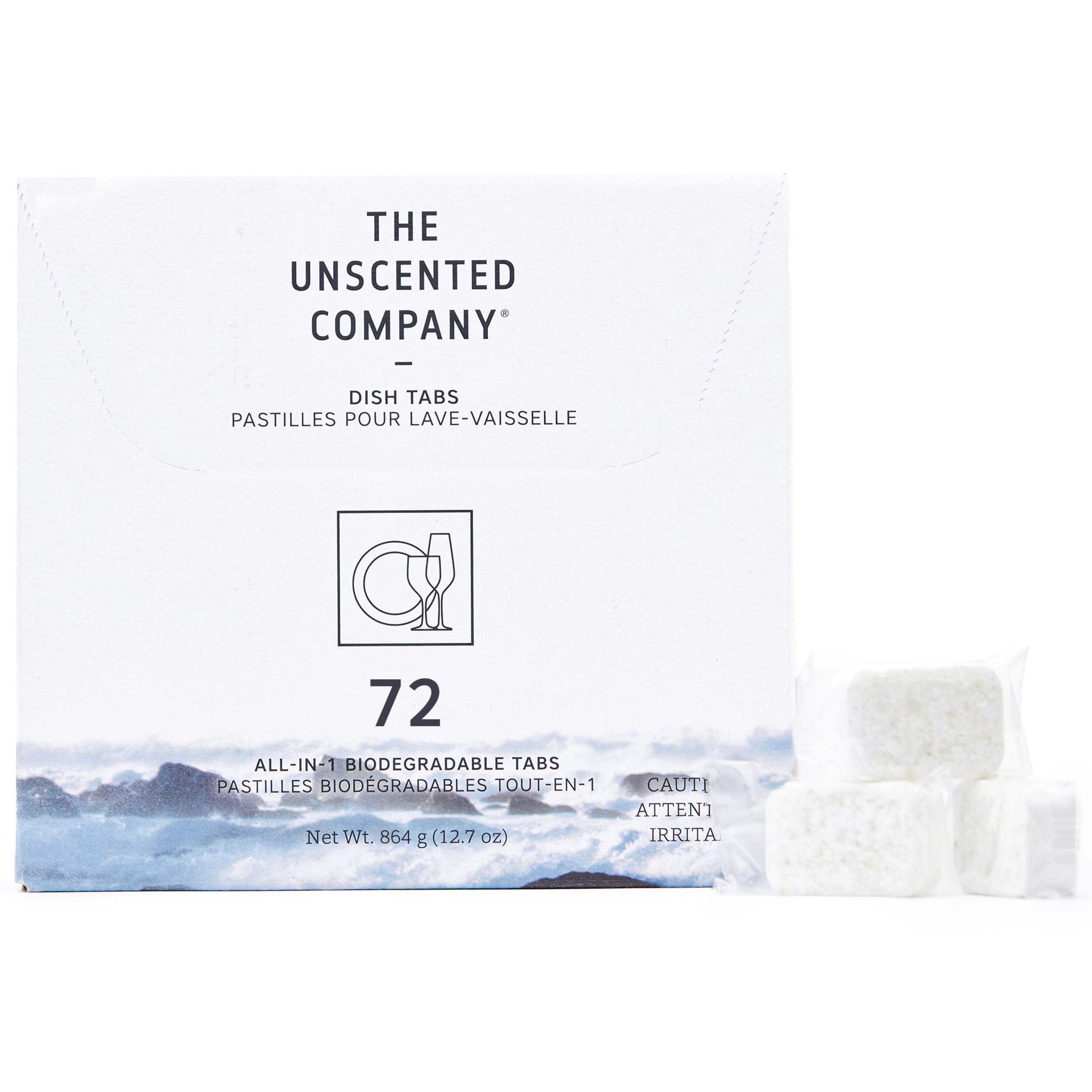 Pastilles pour lave-vaisselle The Unscented Company, paq. 72 Front_Flat