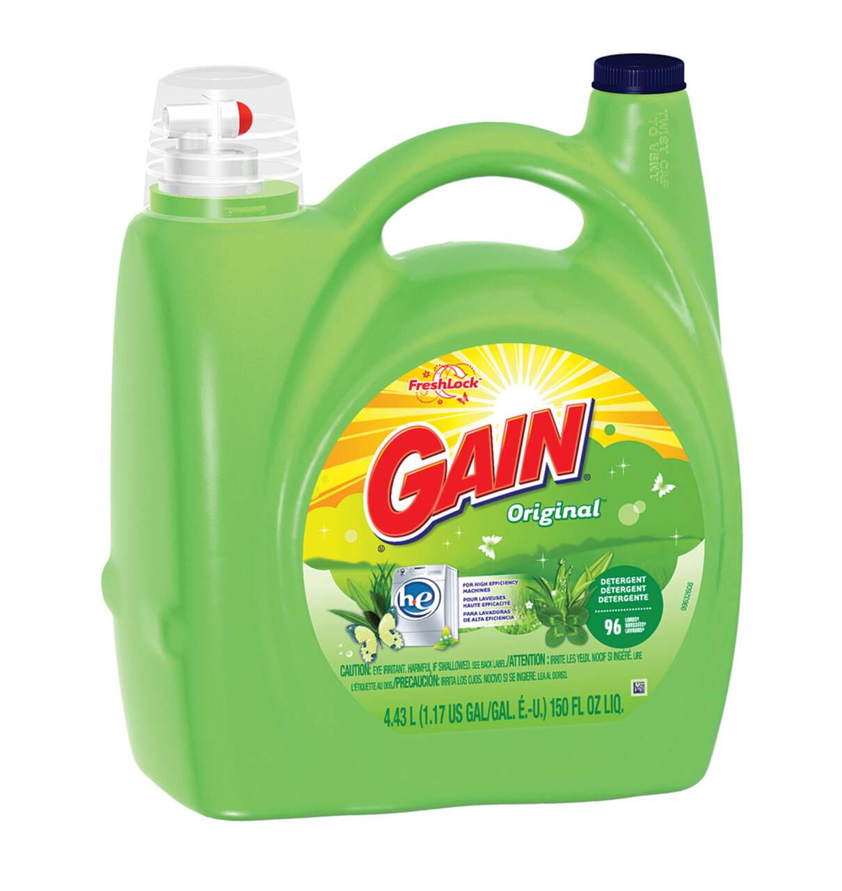 Détergent à lessive liquide Gain + Odor Defense, parfum Super Fresh Blast  64 brassées, 2,72 L