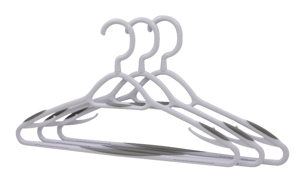 type A Heavy-Duty Plastic Hangers, 12-pk, White