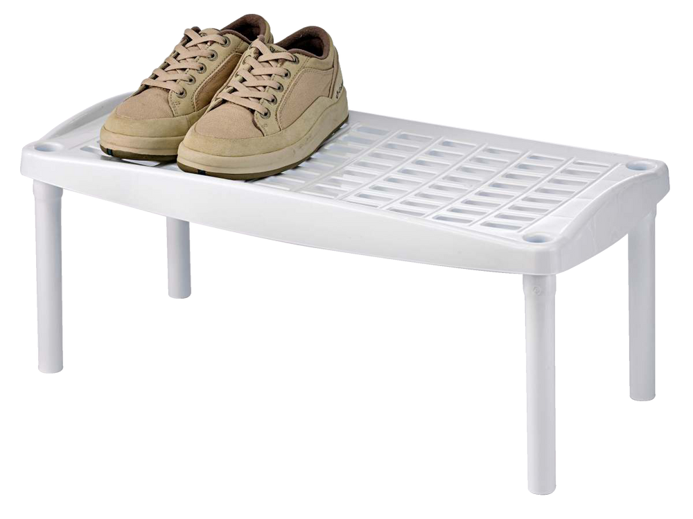 HOME COLLECTIONS Plastic Stacking Shoe Rack for Closet, White, 23 x 111/4 x 9 1/2in