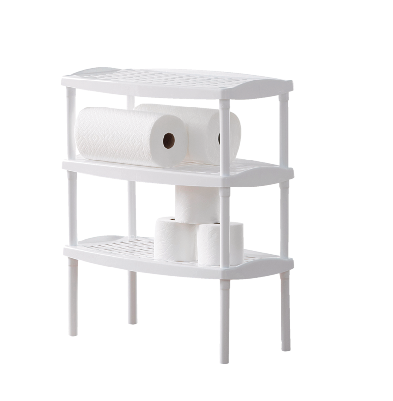 HOME COLLECTIONS Plastic Stacking Shoe Rack for Closet, White, 23 x 111/4 x 9 1/2in