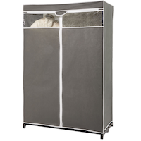 type A Ease Freestanding Portable Wardrobe with Clear View Cover Front_Three_Fourths_Angled_Left