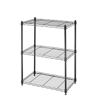 Type A Metal 3-Tier Adjustable Wire Shelving Storage Unit, Black