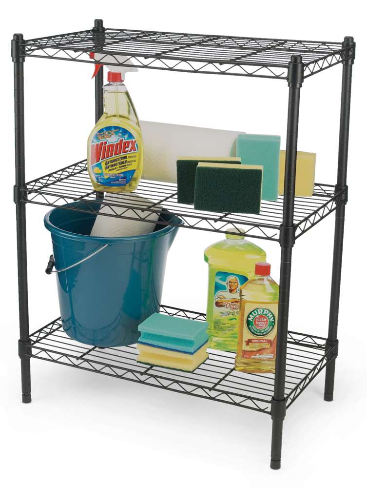 For Living Metal 3-Tier Adjustable Wire Shelving Storage Unit, Black  Canadian Tire
