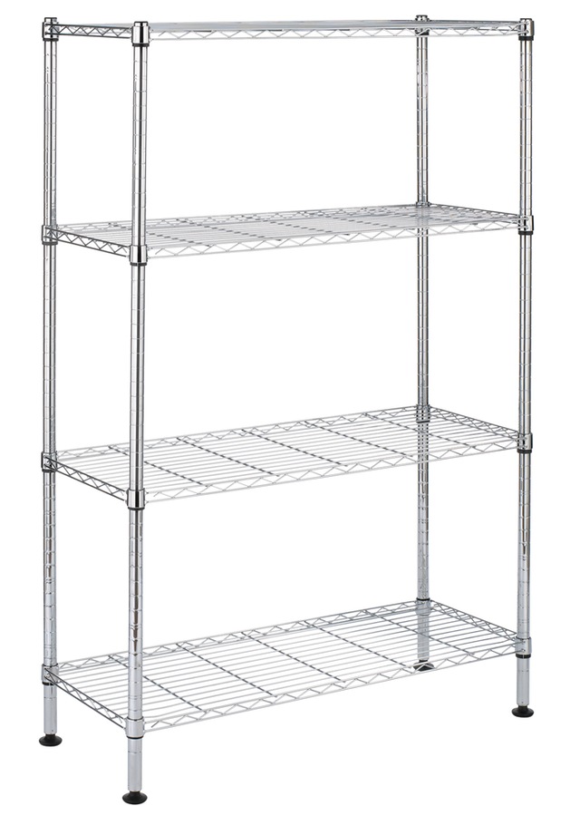 For Living Metal 4Tier Adjustable Wire Shelving Storage Unit, Chrome