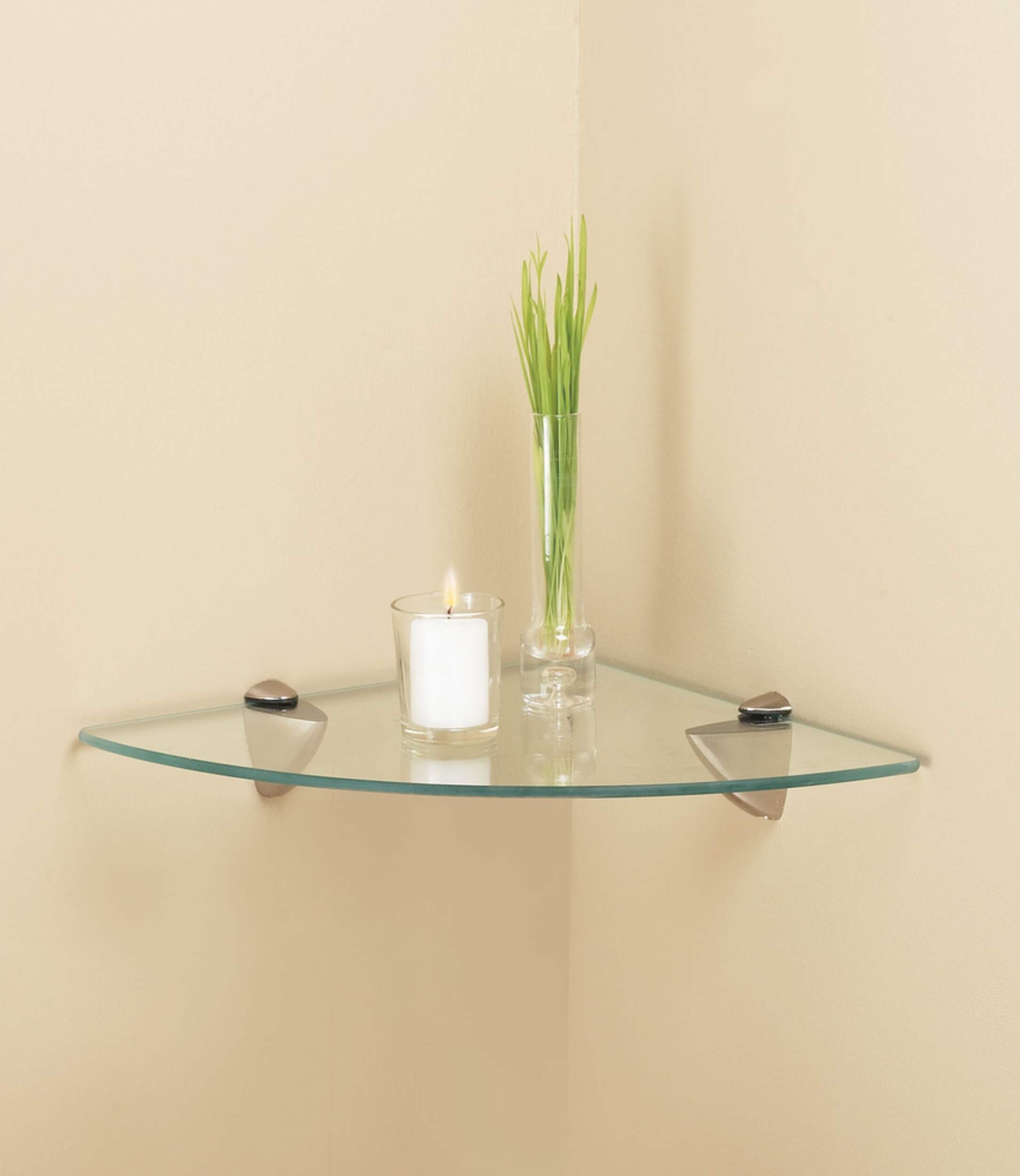 Home Collections Glass Shelf, Corner Front_Flat