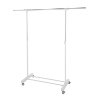 type A Prima Freestanding Adjustable Clothing Rack with Tool-Free Assembly Front_Three_Fourths_Angled_Left