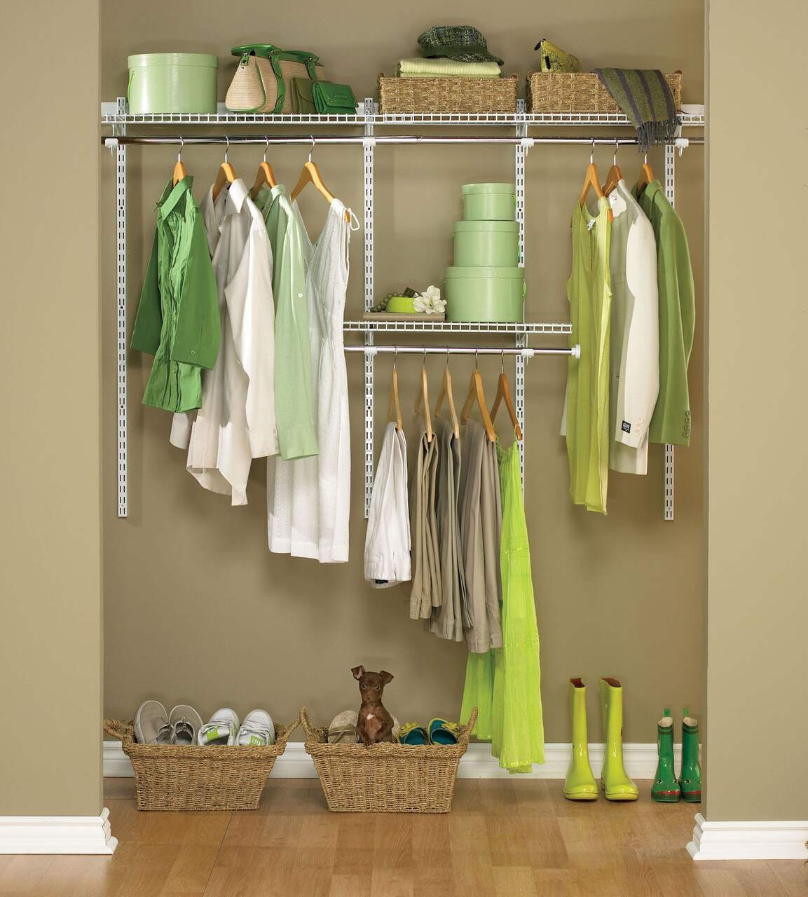 Rubbermaid Wardrobe Organizer, 3-5-Inch, White, Closet Shelves & Rods  Organization System for Home/Bathroom/Office
