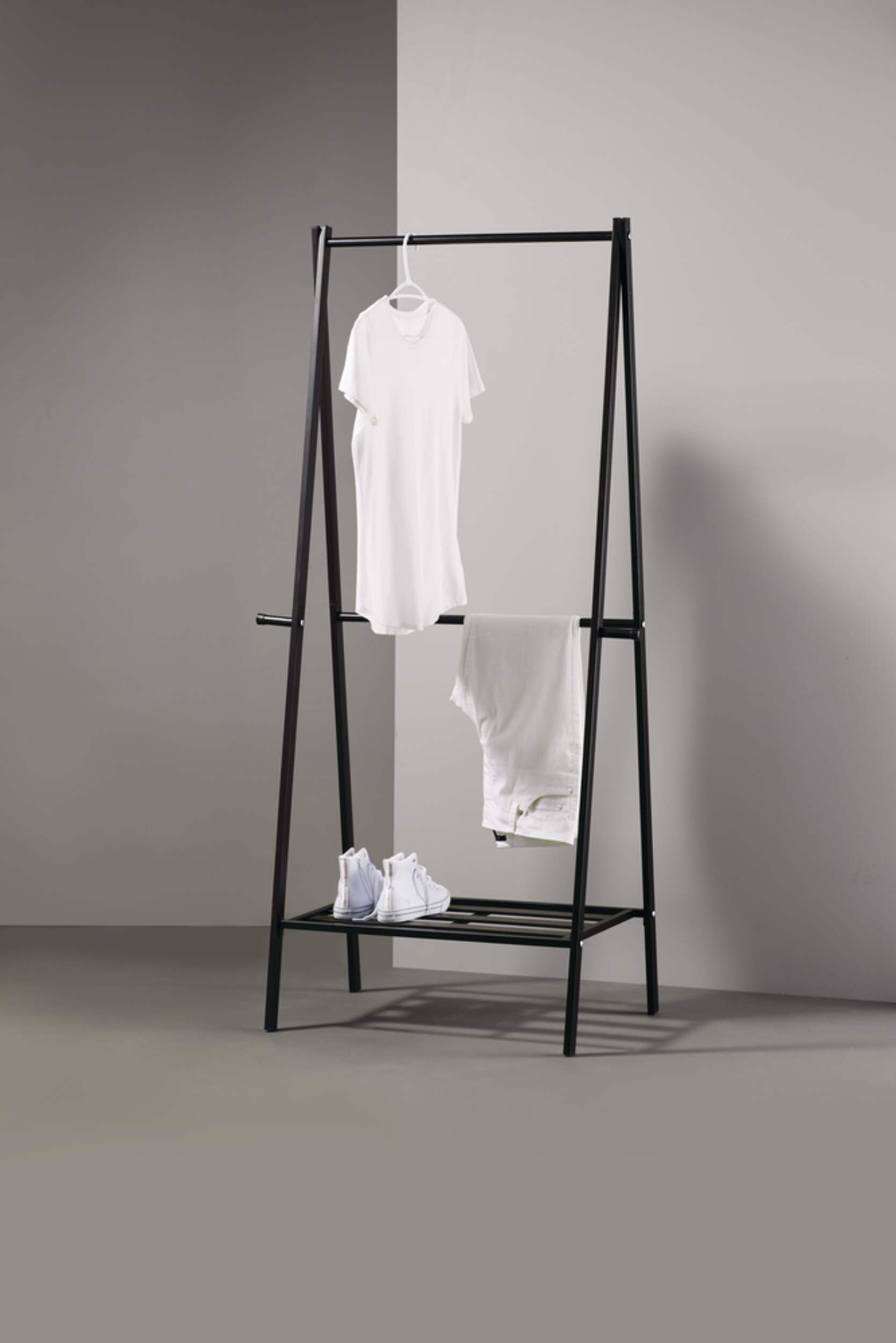 type A Perspective A-Frame Freestanding Clothing Rack with 2 Hanging ...