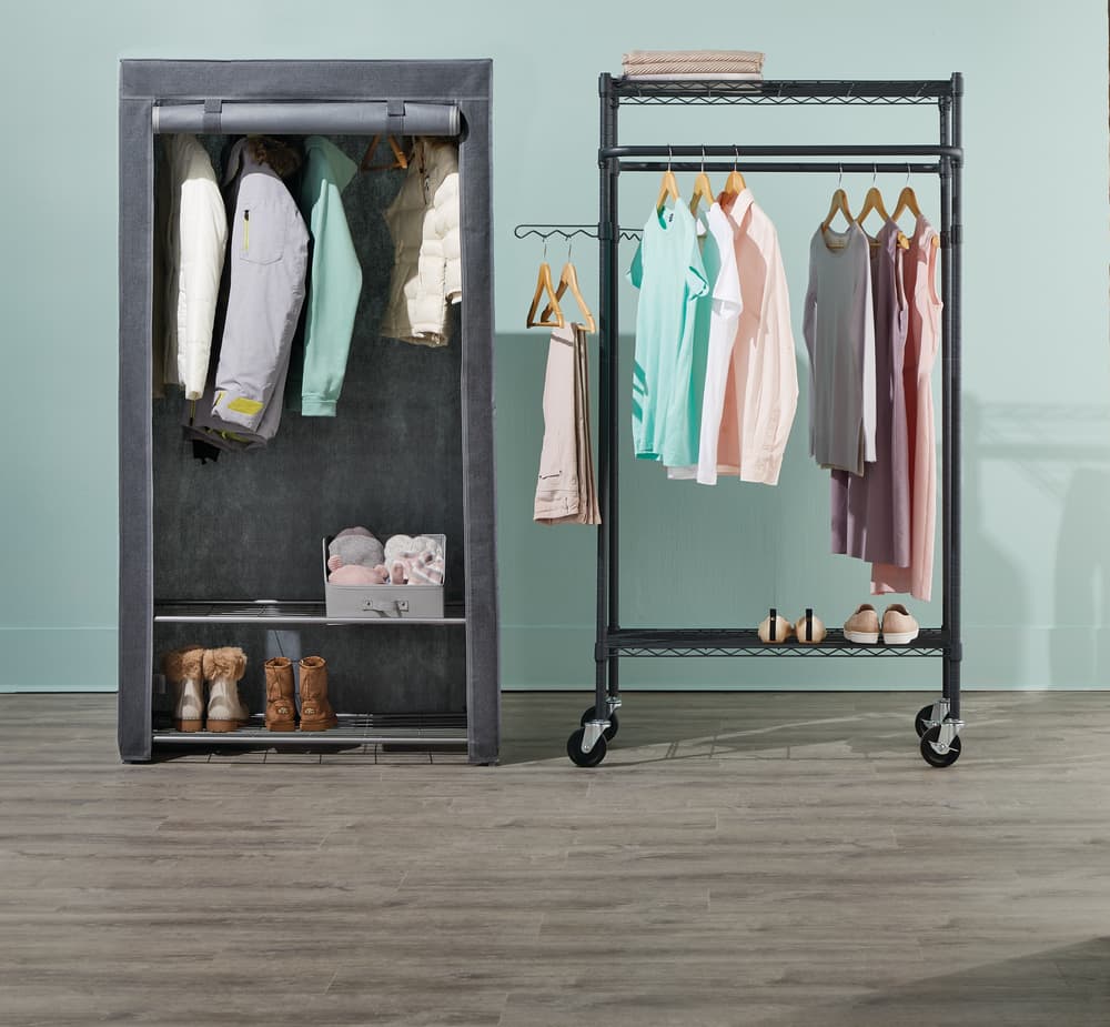 Closet Storage Holder Durable Rack Home-saving Portable Clothes Hanger Dry Shelf 