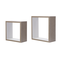 Type A MDF Floating Cube Wall Shelves, 2-pc Front_Three_Fourths_Angled_Left