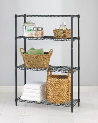 For Living 4 Tier Black Wire Shelf, Wire Shelving Parts Canada